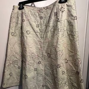 Autograph Green Embroidered Skirt